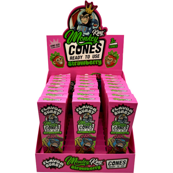 MONKEY CONES KS STRAWBERRY FLAVOR BURST - 24 PZ